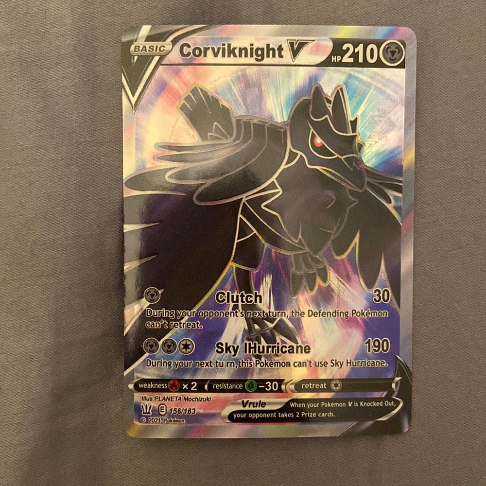 HOLO POKEMON CARD CORVIKNIGHT V